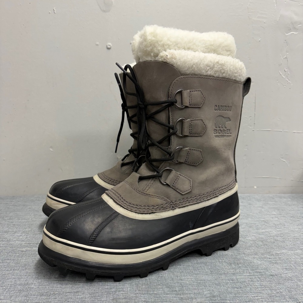 Sorel Caribou Boot Women 9 Gray NL8564-170 Waterproof Insulated Winter Snow Boot